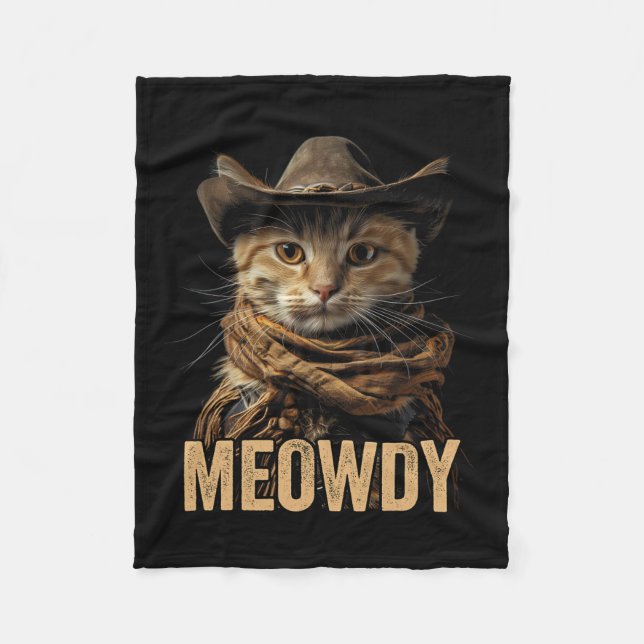 Couverture Polaire Meowdy Chat Chemise Meowdy Cowboy Chat Pays Ouest (Devant)