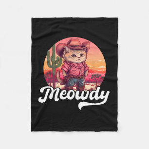 Couverture Polaire Meowdy Texas Cat Meme Country Music Cowgirl Cute C