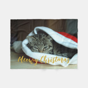 Couverture Polaire Meowy Christmas Cat