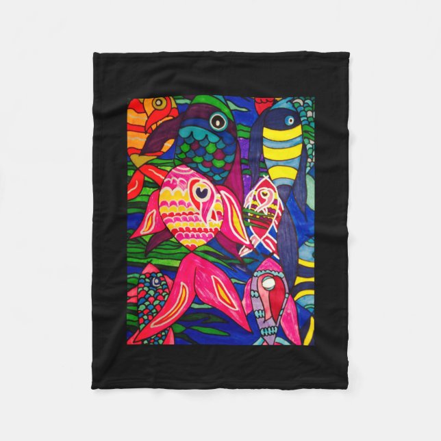 Couverture Polaire mer des poissons (Devant)