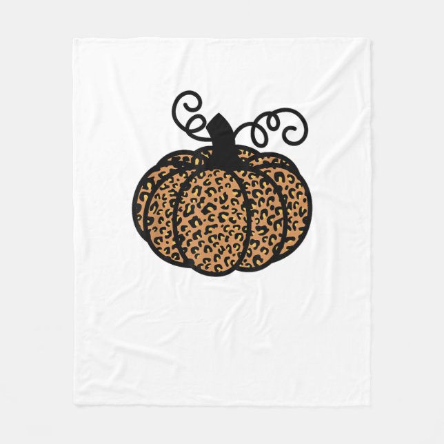 Couverture Polaire Merci Citrouille de léopard imprimé pour Thanksgiv (Devant)