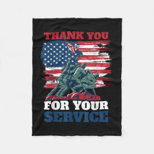 Couverture Polaire Merci Drapeau Usa Pour Votre Service - Anciens Com