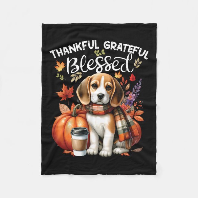 Couverture Polaire Merci gracieux Beagle Chien Heureux Chute Y' (Devant)