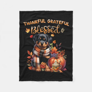 Couverture Polaire Merci gracieux bienheureux chien Rottweiler automn