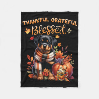Couverture Polaire Merci gracieux bienheureux chien Rottweiler automn