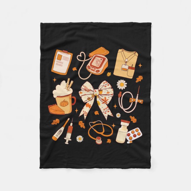Couverture Polaire Merci Infirmière Automne Stethoscope Coquette Bow  (Devant)