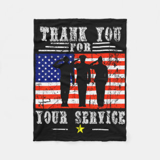 Couverture Polaire Merci pour vos services patriotiques - Vétérans D