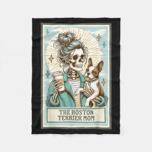 Couverture Polaire Mère Boston Terrier Squelette Carte Tarot Vibes So