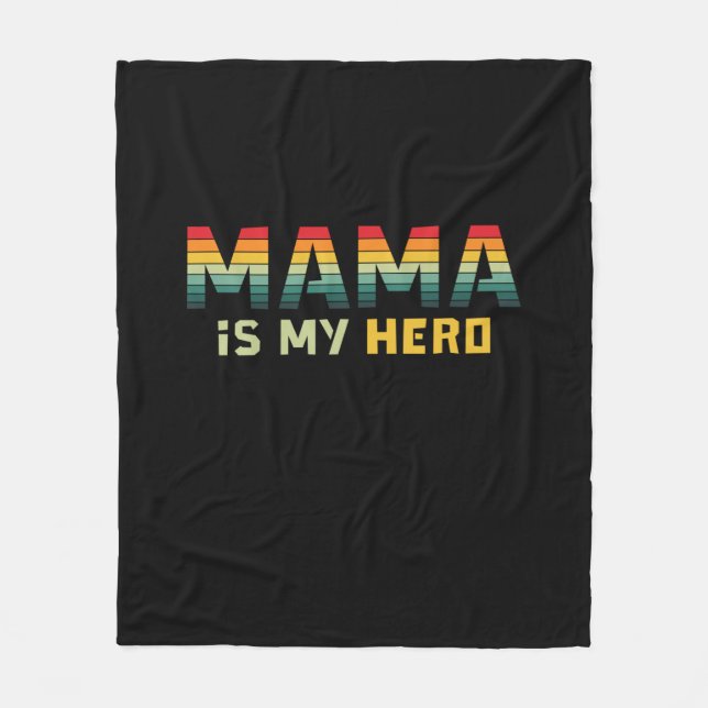 Couverture Polaire Mère Cadeau Mama est mon héros (Devant)