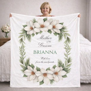 Couverture Polaire Mère du Marié Cadeau de Mariage Magnolia