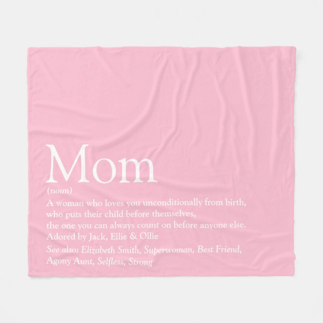 Couverture Polaire Mère Maman Maman Définition Amusant Cool Rose (Devant (Horizontal))