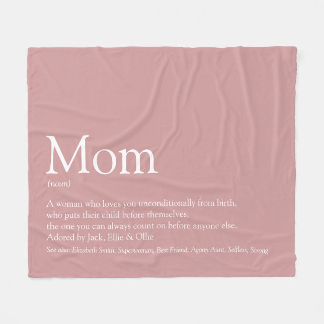 Couverture Polaire Mère Maman Maman Définition Rose Poussiéreuse Rose (Devant (Horizontal))
