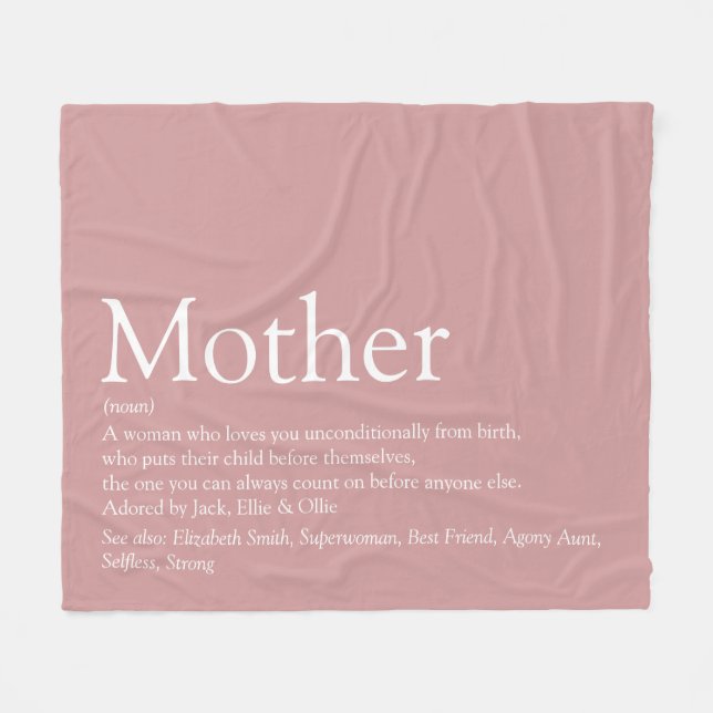 Couverture Polaire Mère Maman Maman Définition Rose Poussiéreuse Rose (Devant (Horizontal))