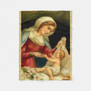 Couverture Polaire Mère Mary de Vierge avec le bébé Jésus