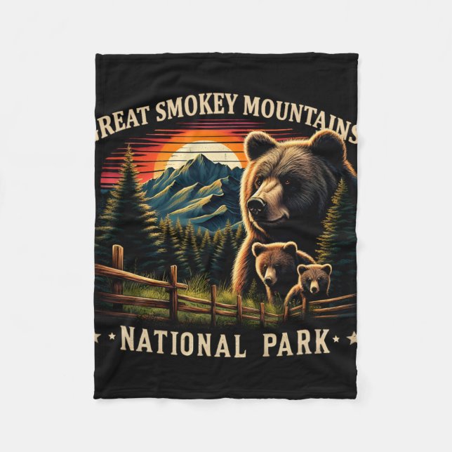 Couverture Polaire Mère ours noir Great Smokey Mountains National  (Devant)