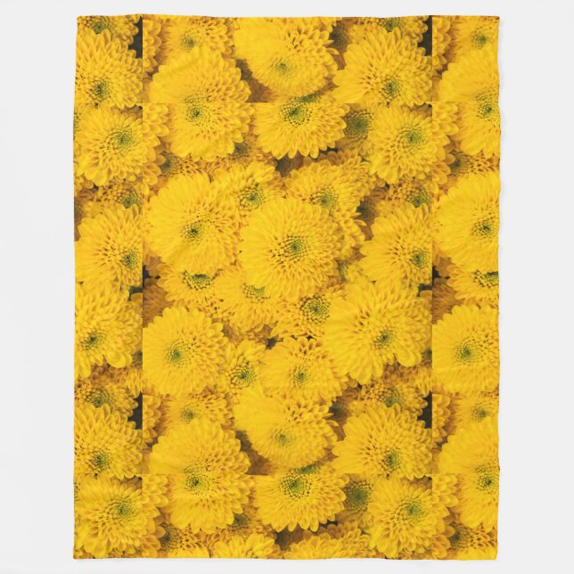 Couverture Polaire Mères de jardin jaune chrysanthèmes fleur (Devant)