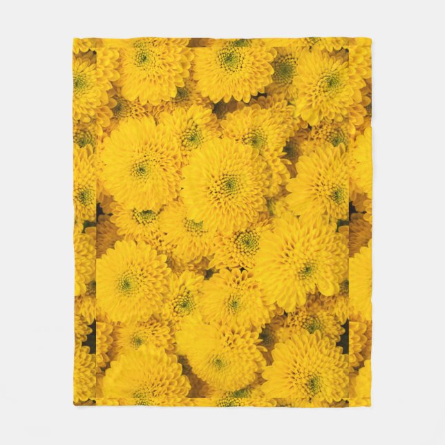 Couverture Polaire Mères de jardin jaune chrysanthèmes fleur (Devant)