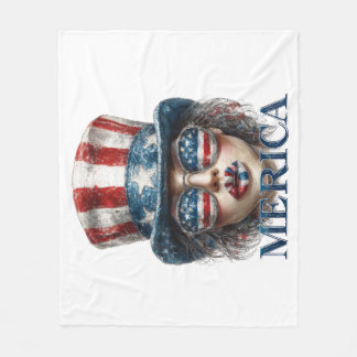 Couverture Polaire Merica Girl, 4 juillet Glam Girl with Stars