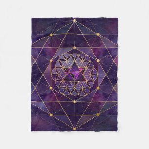 Couverture Polaire Merkabah en fleur de vie - Géométrie sacrée