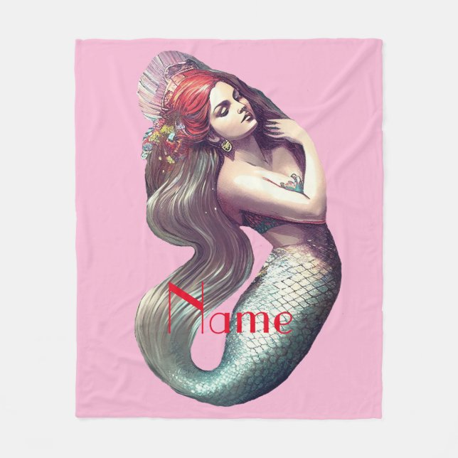 Couverture Polaire Mermaid Beauté de Redhead Thunder_Cove (Devant)