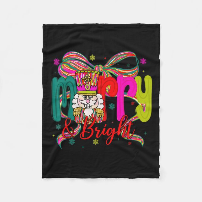 Couverture Polaire Merry &amp; Bright Coquette Bow Nutcracker Christm (Devant)