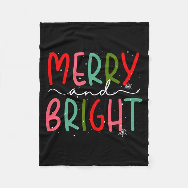 Couverture Polaire Merry And Bright Christmas Women Girls Kids Toddle (Devant)