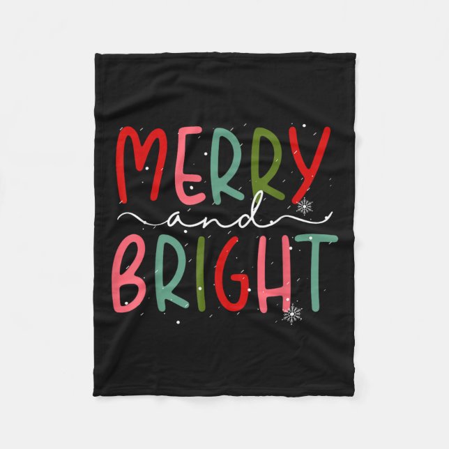 Couverture Polaire Merry And Bright Christmas Women Girls Kids Toddle (Devant)