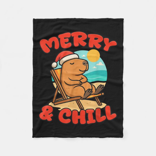 Couverture Polaire Merry And Chill Capybara _ Funny Cute Capybara San (Devant)