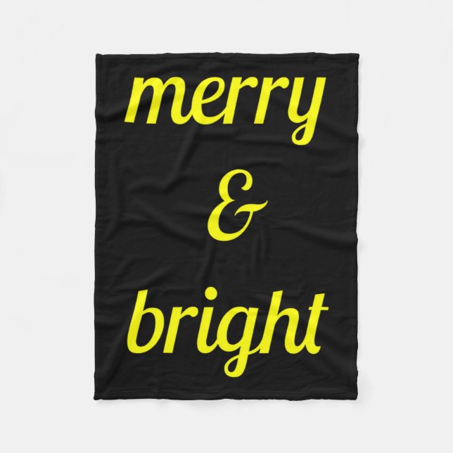 Couverture Polaire Merry Bright Navy Blue Yellow Gift  (Devant)