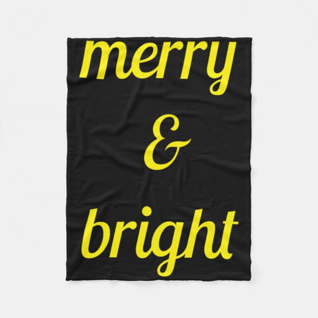 Couverture Polaire Merry Bright Navy Blue Yellow Gift T Shirt  (Devant)