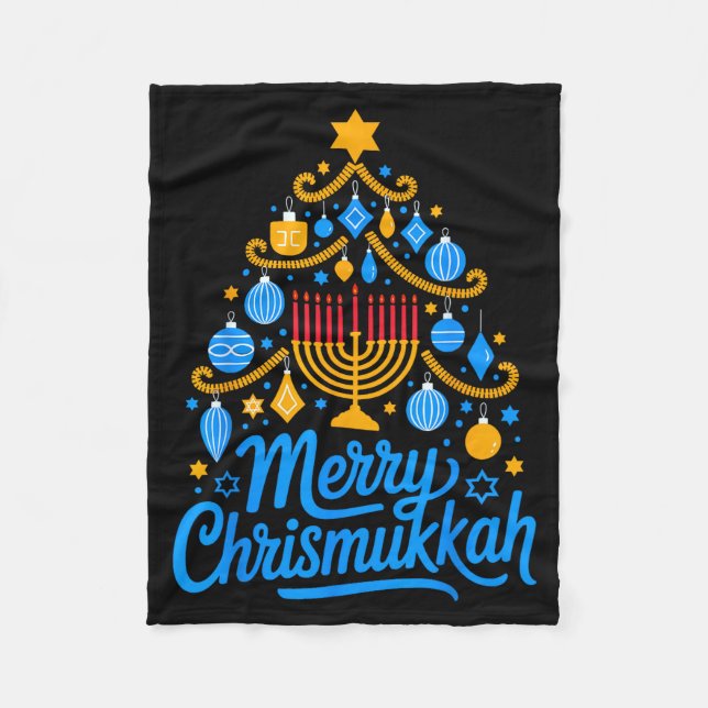 Couverture Polaire Merry Chrismukkah Holiday Hanukkah Family Matching (Devant)