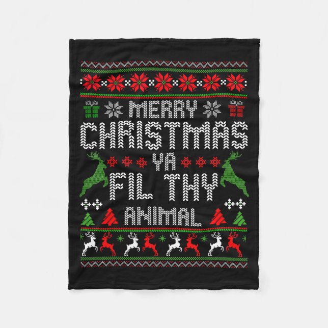 Couverture Polaire Merry Christmas Animal Filthy Ya Xmas Pajama Chris (Devant)