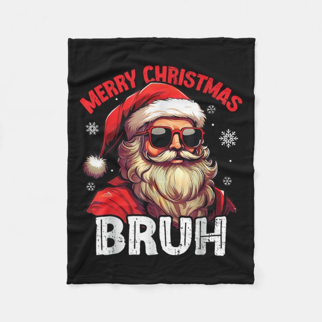 Couverture Polaire Merry Christmas Bruh Funny Santa Claus Retro Men W (Devant)
