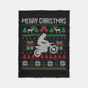 Couverture Polaire Merry Christmas Dirt Bike Père Noël Funny Family M