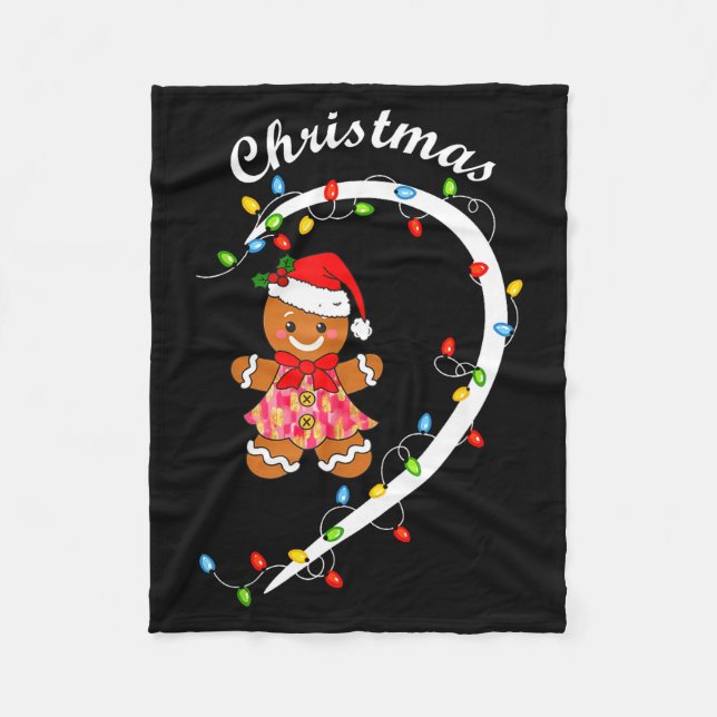 Couverture Polaire Merry Christmas Gingerbread Couple Christmas Pajam (Devant)