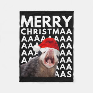 Couverture Polaire Merry Christmas Opossum Screaming Fun Men Women Ki