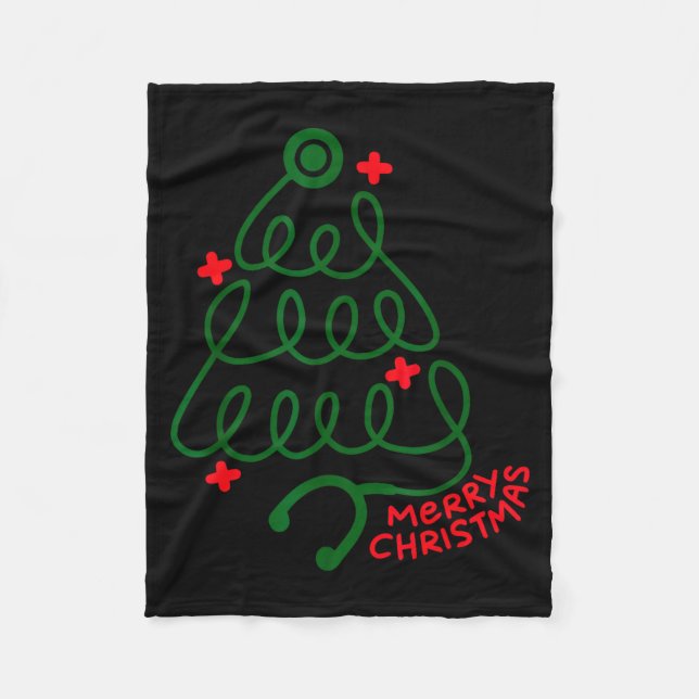 Couverture Polaire Merry Christmas Stethoscope Nurse Cna Xmas Holiday (Devant)