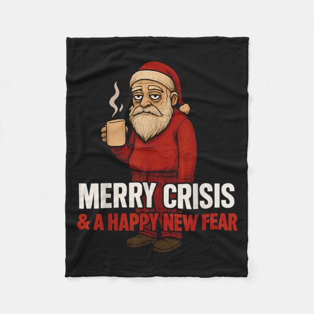 Couverture Polaire Merry Crisis Happy New Fear Year 2026 Funny Adult  (Devant)