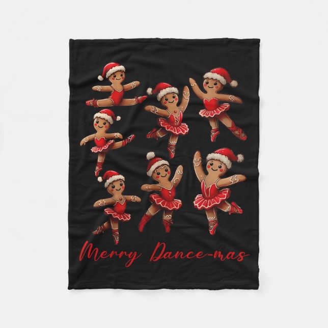 Couverture Polaire Merry Dancemas Gingerbread Dancer Ballet Christmas (Devant)