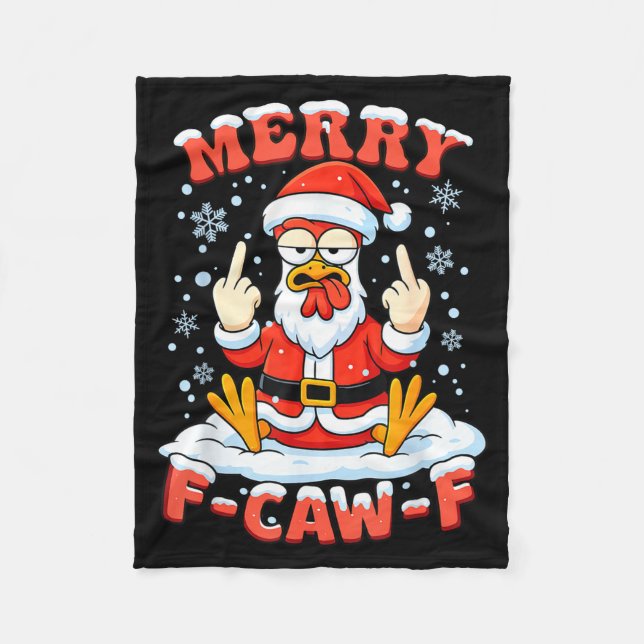 Couverture Polaire Merry F-caw-f Chicken Christmas Funny Rooster Men  (Devant)