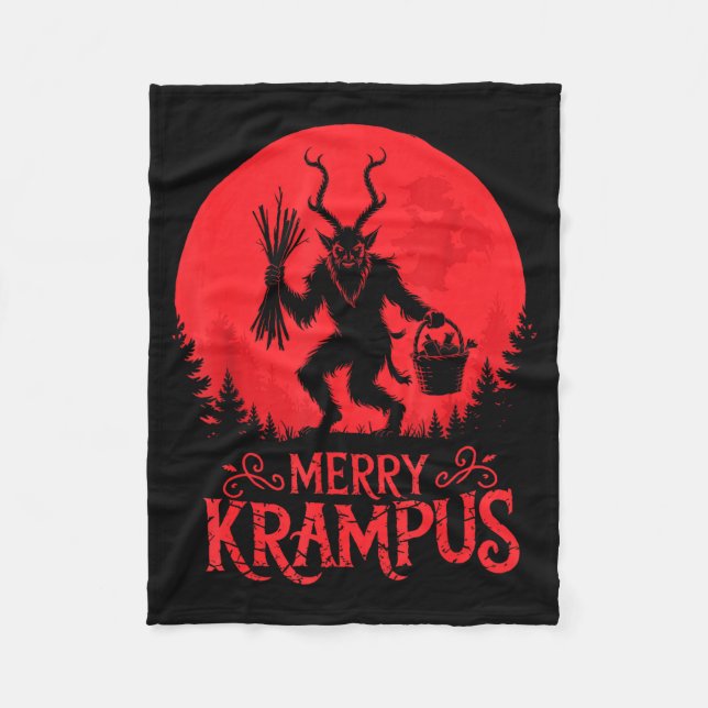 Couverture Polaire Merry Krampus Christmas Xmas Horror Ugly Sweater E (Devant)