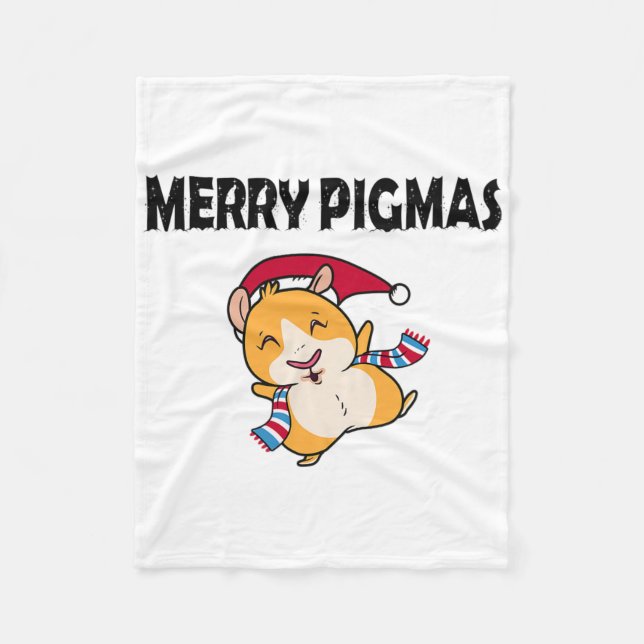 Couverture Polaire Merry Pigmas Face Mask Funny Guinea Pig Christmas  (Devant)