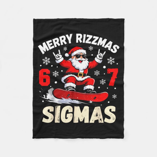 Couverture Polaire Merry Rizzmas Sigmas Santa 67 Six Seven  (Devant)
