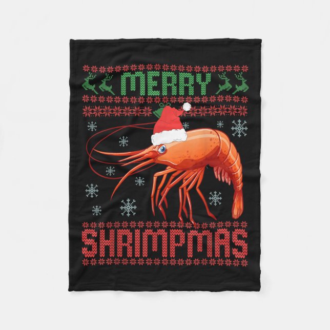 Couverture Polaire Merry Shrimpmas Funny Shrimp Ugly Christmas Sweate (Devant)