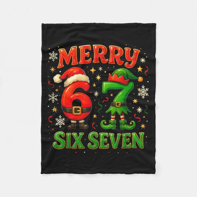 Couverture Polaire Merry Six Seven Funny Meme 67 Christmas Couple Des (Devant)