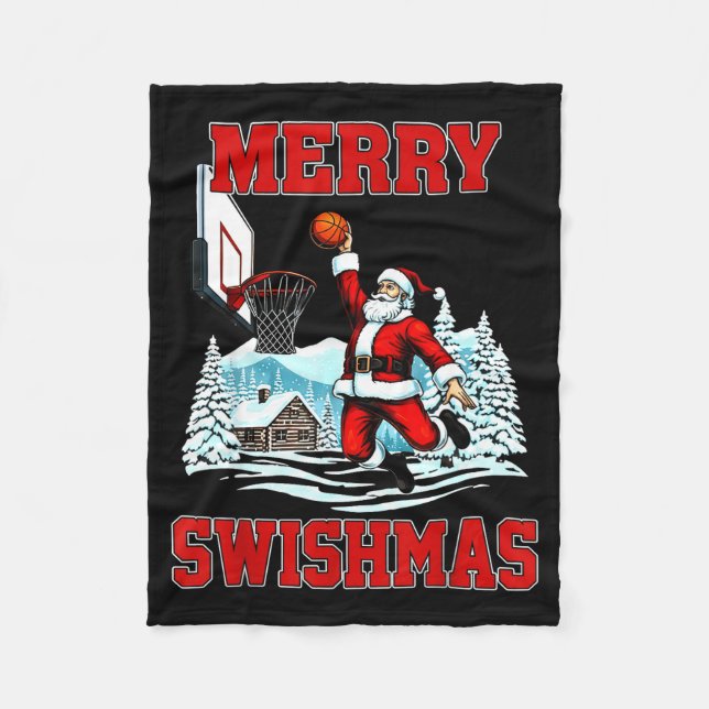 Couverture Polaire Merry Swishmas Basketball Ugly Christmas Xmas Men  (Devant)
