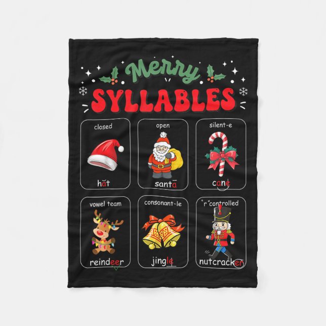 Couverture Polaire Merry Syllables Xmas Phonics Reading Teacher Holid (Devant)