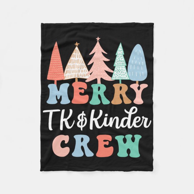 Couverture Polaire Merry Tk And Kinder Crew Kindergarten Teacher Chri (Devant)