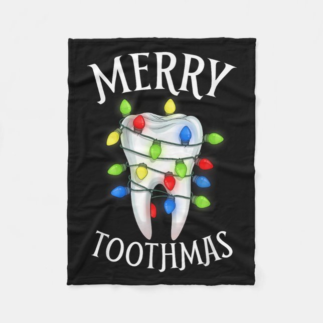 Couverture Polaire Merry Toothmas Christmas Light Molar Tooth Hygieni (Devant)