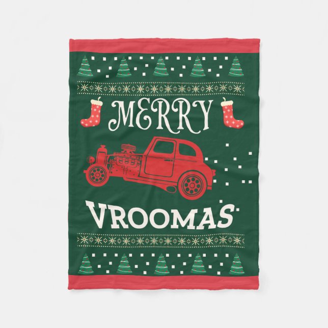 COUVERTURE POLAIRE MERRY VROOMAS - CHRISTMAS UGLY SWEATER (Devant)